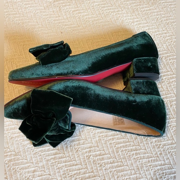 Bisue Ballerina bow flats in green - Picture 3 of 5
